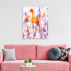 Abstract Flamingo Stretched Canvas Print