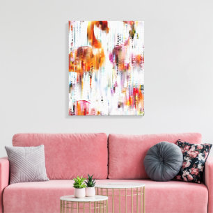 Abstract Flamingo Stretched Canvas Print