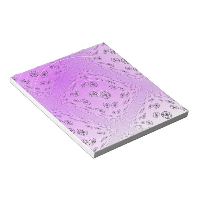 Abstract Floating Wheels Pattern Notepad (Angled)