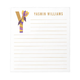 Abstract Floral Alphabet Lined Notepad