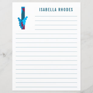 Abstract Floral Alphabet Lined Paper