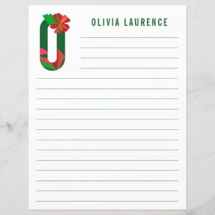 Abstract Floral Alphabet Lined Paper