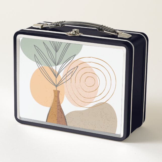 Abstract floral and foliage shape metal lunch box (Front)