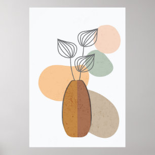 Abstract floral and foliage shape poster