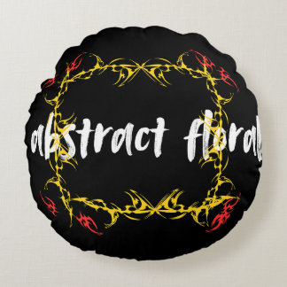 Abstract Floral Art Design | Modern Flower Round Cushion