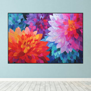 Abstract Floral Art in Flowers Glow Canvas Print