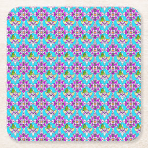 Abstract Floral Art Nouveau Coasters