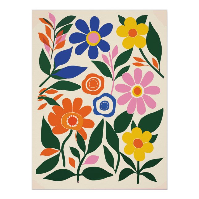 Abstract Floral Art Poster (Front)