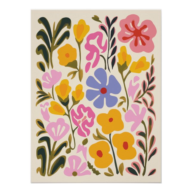 Abstract Floral Art Poster (Front)