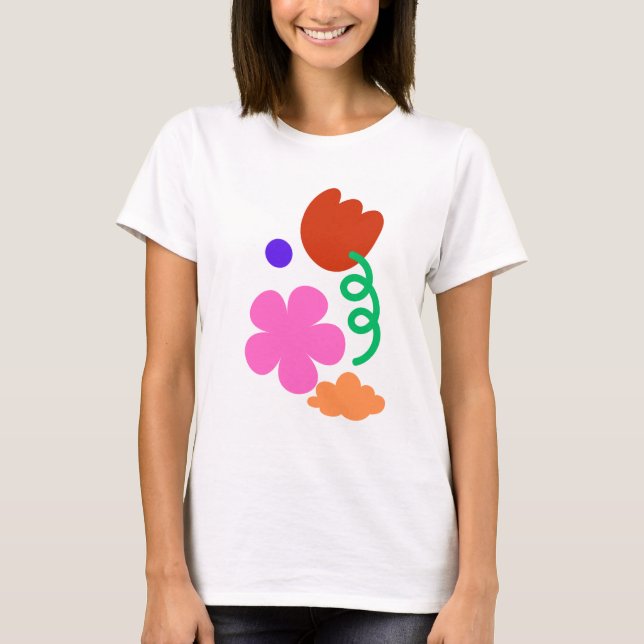 Abstract Floral Art T-Shirt – Vibrant Aesthetic De (Front)