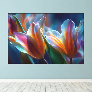 Abstract Floral Art with Surreal Blooms Canvas Print