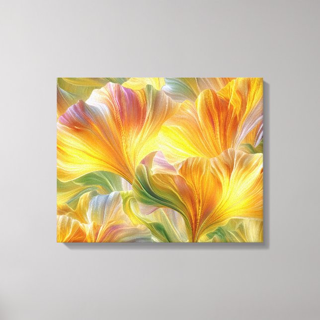 Abstract Floral Art with Yellow Petals Canvas Print (Front)