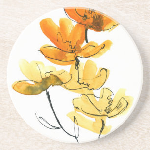 Abstract floral background coaster