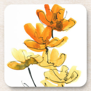 Abstract floral background coaster
