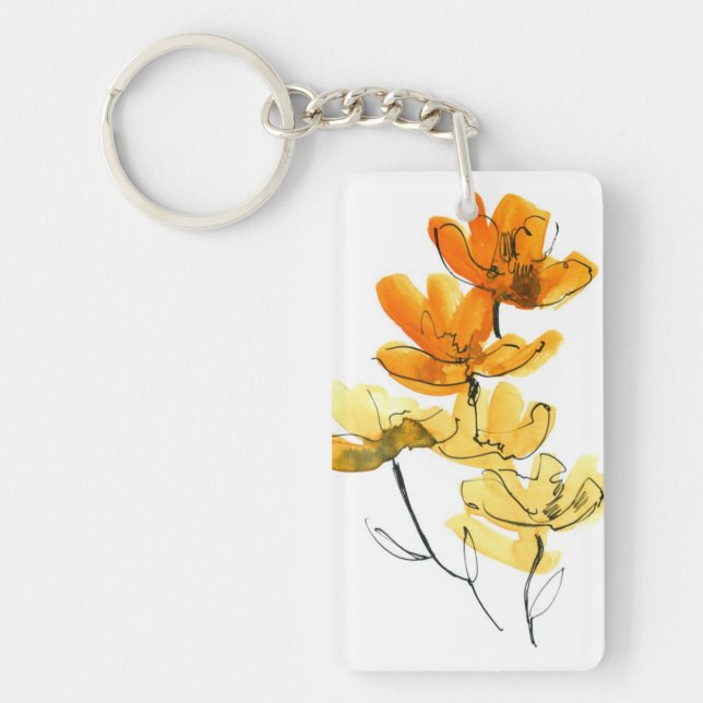 Abstract floral background key ring (Front)