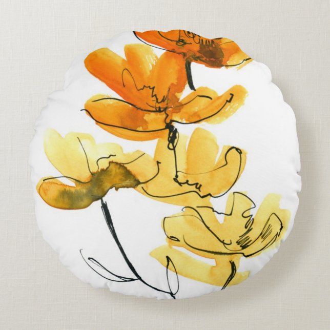 Abstract floral background round cushion (Front)