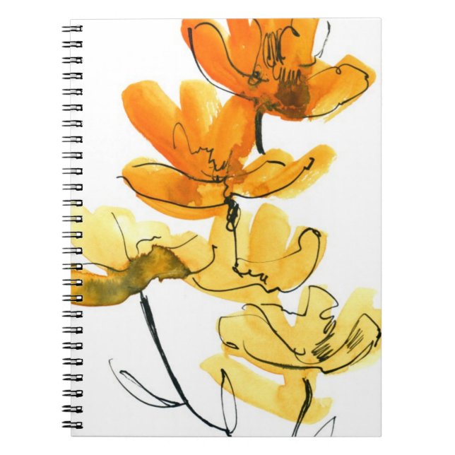Abstract floral background spiral notebook (Front)