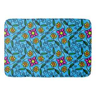 Abstract Floral Bath Mat