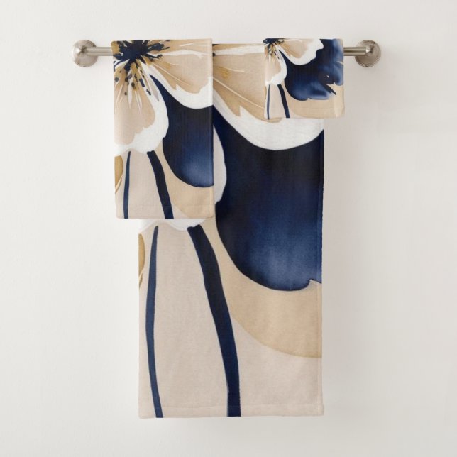 Abstract Floral Bath Towel Set (Insitu)