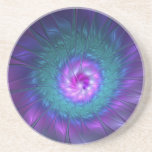 Abstract Floral Beauty Colorful Fractal Art Flower Coaster<br><div class="desc">A colorful unusual fantasy flower,  abstract purple turquoise fractal art.
Design for your sandstone coaster and more.</div>