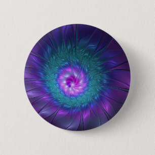 Abstract Floral Beauty Colourful Fractal Art Flowe 6 Cm Round Badge