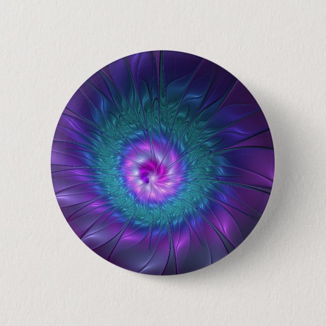 Abstract Floral Beauty Colourful Fractal Art Flowe 6 Cm Round Badge (Front)