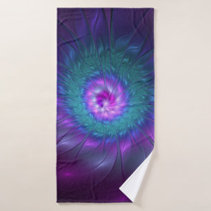 Abstract Floral Beauty Colourful Fractal Art Flowe Bath Towel