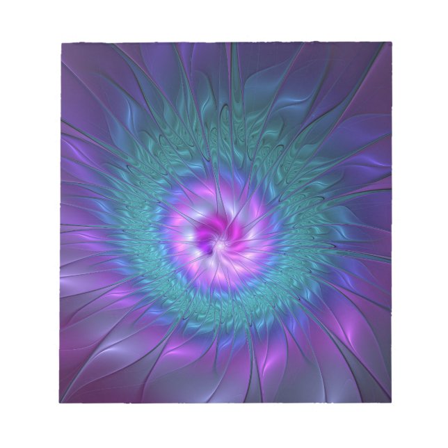 Abstract Floral Beauty Colourful Fractal Art Flowe Notepad (Front)