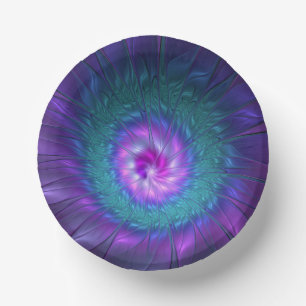 Abstract Floral Beauty Colourful Fractal Art Flowe Paper Plate