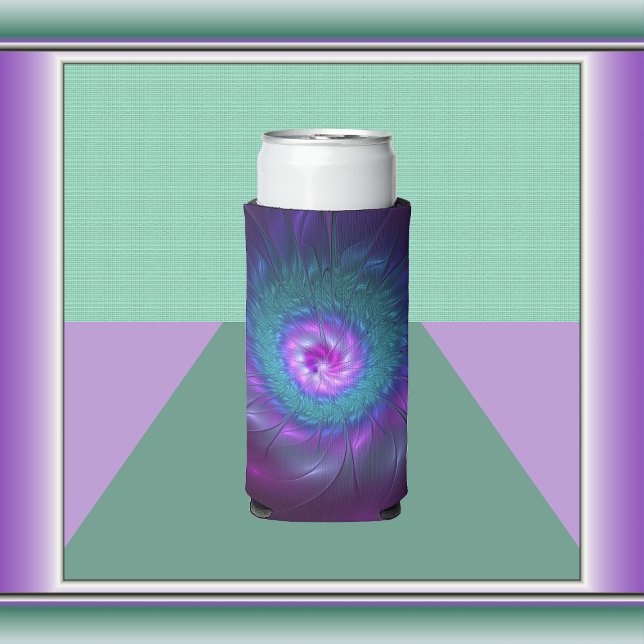 Abstract Floral Beauty Colourful Fractal Art Flowe Seltzer Can Cooler (Creator Uploaded)