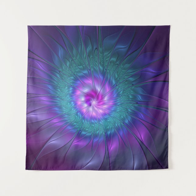 Abstract Floral Beauty Colourful Fractal Art Flowe Tapestry (Front)