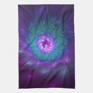 Abstract Floral Beauty Colourful Fractal Art Flowe Tea Towel