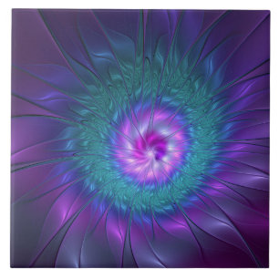 Abstract Floral Beauty Colourful Fractal Art Flowe Tile