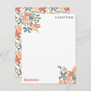 Abstract Floral & Birds Mid Century Modern Pattern Card