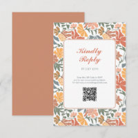 Abstract Floral & Birds Mid Century Modern Wedding