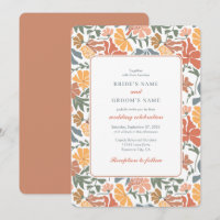 Abstract Floral & Birds Mid Century Modern Wedding