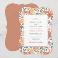 Abstract Floral & Birds Mid Century Modern Wedding