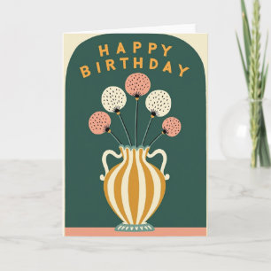 Abstract Floral Birthday Card