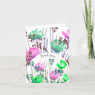 Abstract Floral Botanical Thank You Card