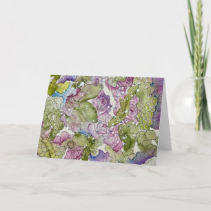 Abstract Floral Bouquet, 7x5 Folded Greeting Card