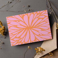Abstract floral burst pattern pastel orange & pink