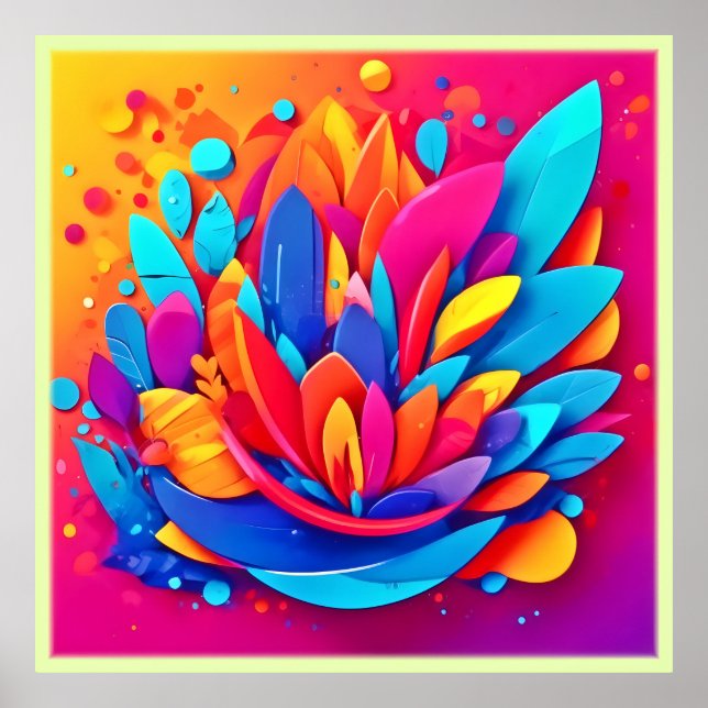Abstract Floral Burst Poster (Front)