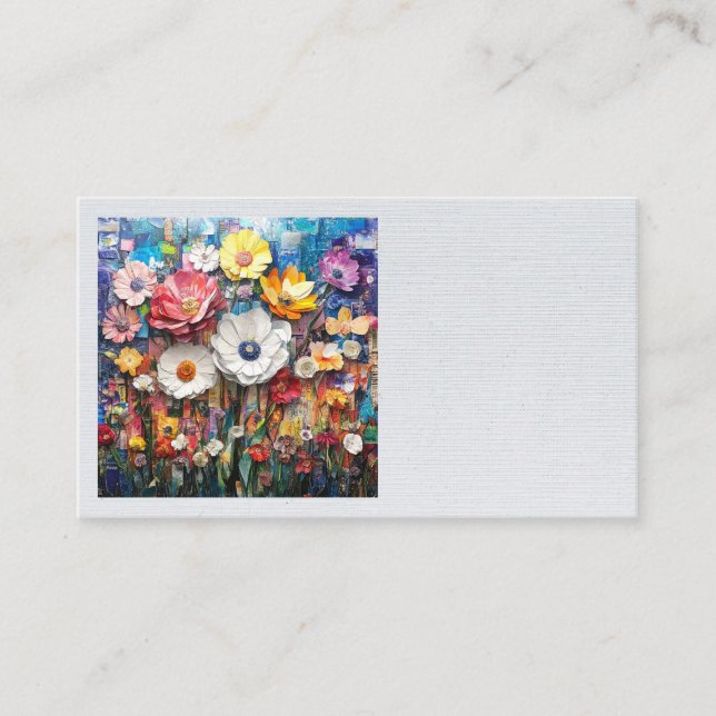 Abstract Floral Business Cards (Front)