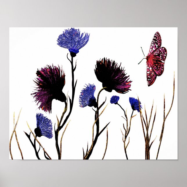 Abstract Floral Canvas Poster (Front)