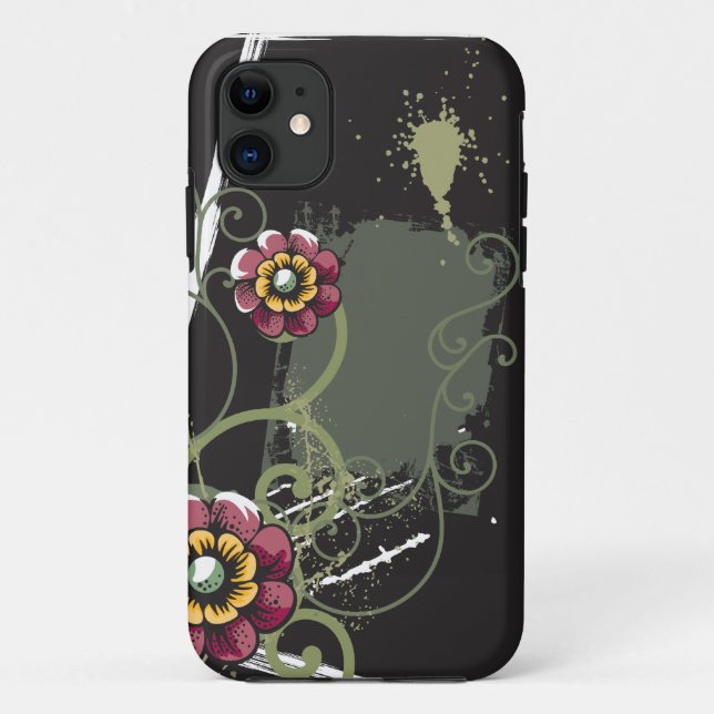 Abstract Floral Case-Mate iPhone Case (Back)