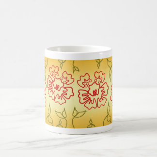 Abstract floral coffee mug