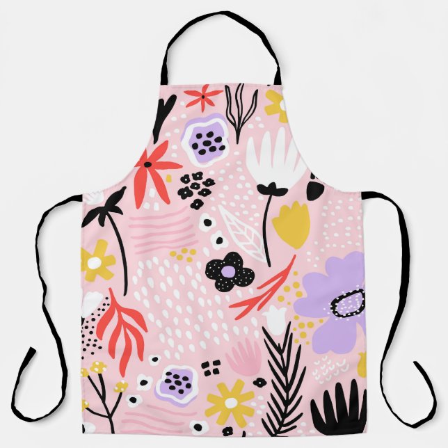 Abstract Floral: Creative Vintage Design. Apron (Front)