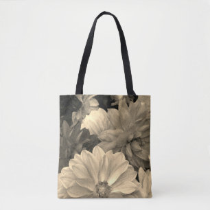 Abstract Floral Dahlia Garden Flowers Tote Bag