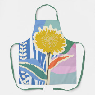 Abstract Floral Dandelion Color Blocks Modern  Apron