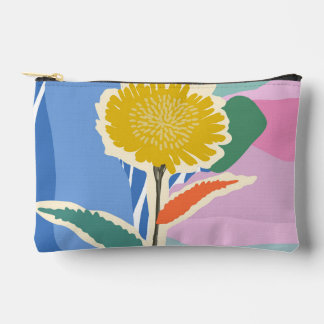 Abstract Floral Dandelion Colour Blocks Modern  Accessory Pouch